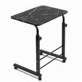 Table/Bed Table/Foldable and Portable Wooden/Writing Desk for Office/Home/School (Dark Marble with Black Leg)
