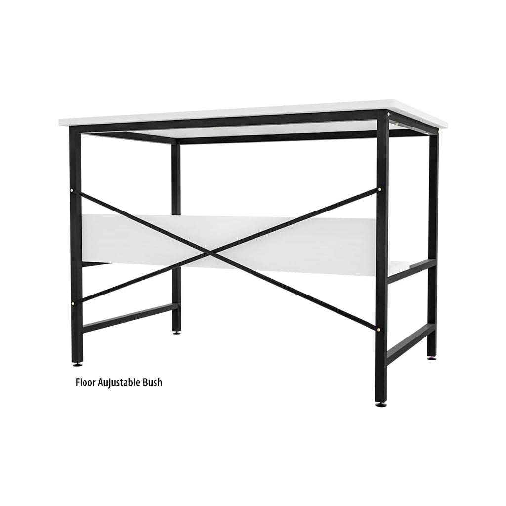 Ark Office Desk and Study Table | 1 Year Warranty | Metal and Century Engineered Wood Desk for Adults & Students (White)