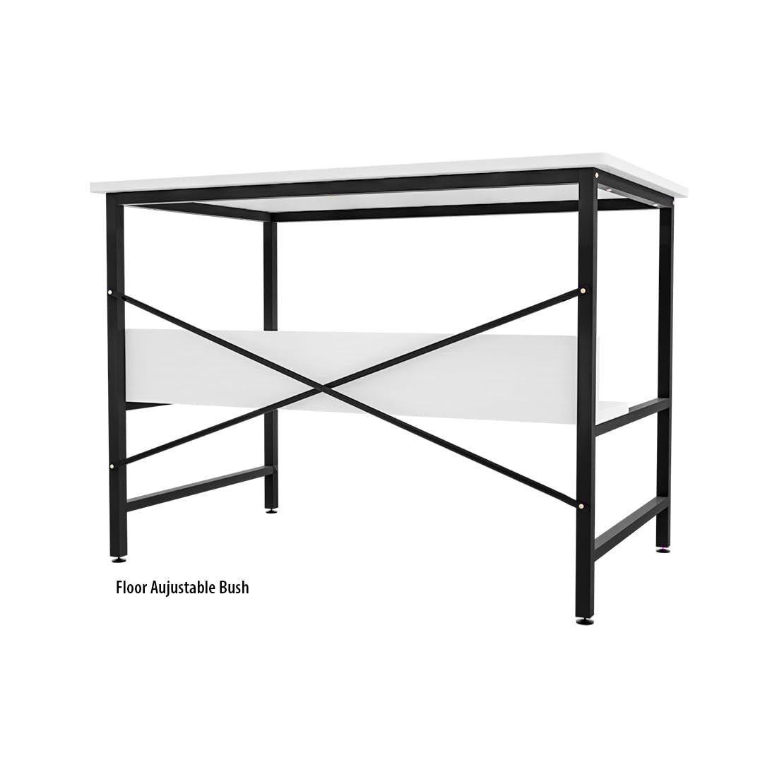 Ark Office Desk and Study Table | 1 Year Warranty | Metal and Century Engineered Wood Desk for Adults & Students (White)