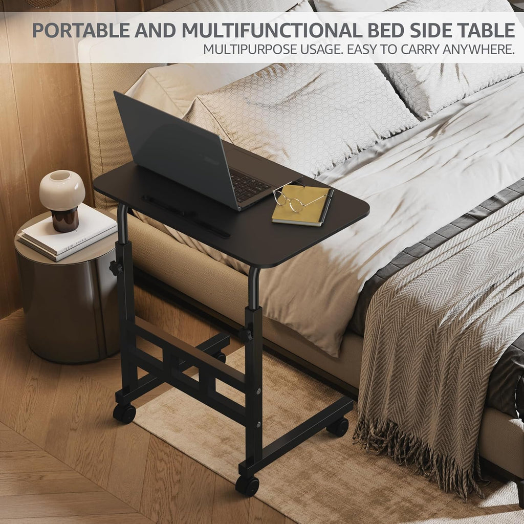 Umi Wooden Multipurpose Adjustable Height Table with Wheels For Work From Home, Study, Office And Bedroom (Without Drawer)