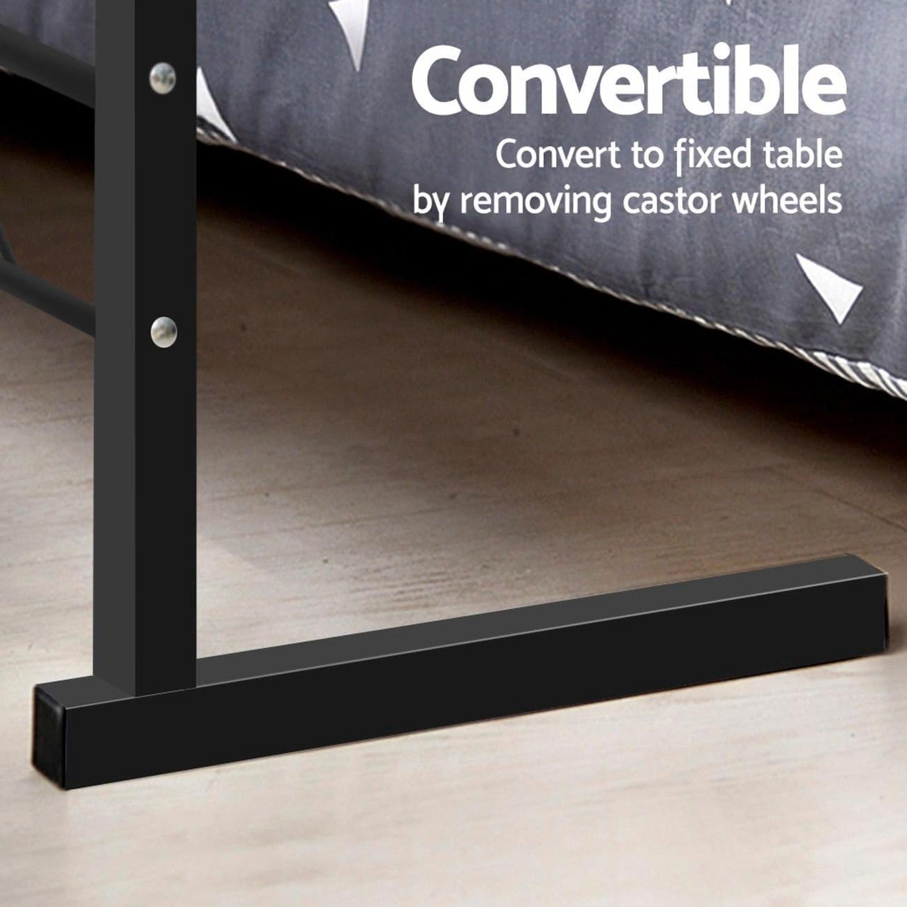 Table/Bed Table/Foldable and Portable Wooden/Writing Desk for Office/Home/School (Dark Marble with Black Leg)