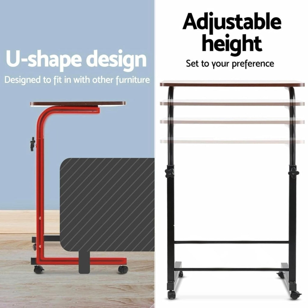 Table/Bed Table/Foldable and Portable Wooden/Writing Desk for Office/Home/School (Dark Marble with Black Leg)