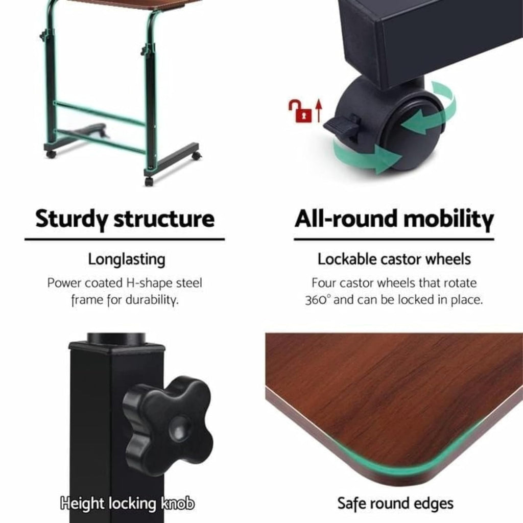 Table/Bed Table/Foldable and Portable Wooden/Writing Desk for Office/Home/School (Dark Marble with Black Leg)